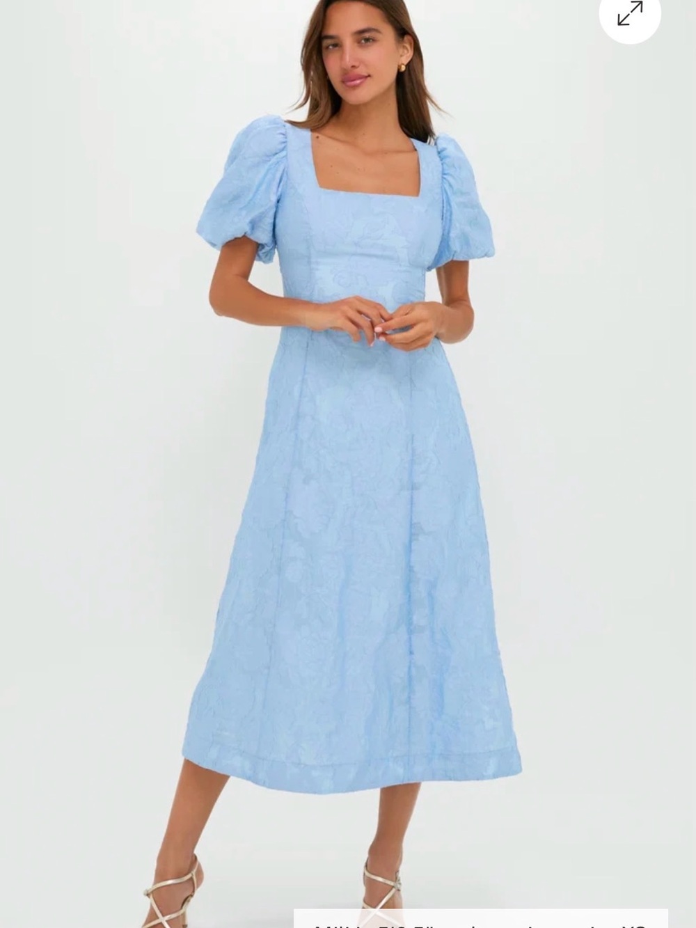 Ice Blue Jacquard Inez Maxi Dress